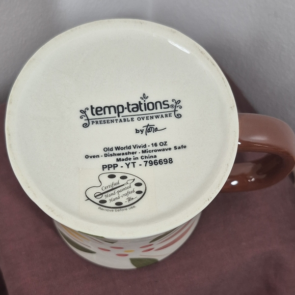 Temp-Tations by Tara Old World Vivid Handpainted Coffee Mug 16 oz NWOT - Picture 8 of 8